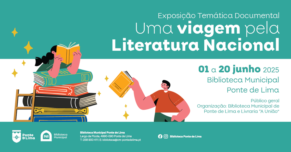 Cartaz Mostra Documental "Uma Viagem pela Literatura Nacional" em Ponte de Lima
