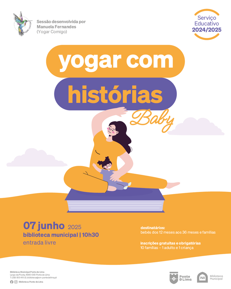 Cartaz nova sessão de "Yogar com Histórias Baby"