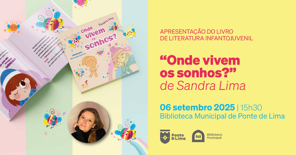 Cartaz apresentação do livro “Onde Vivem os Sonhos”, de Sandra Lima